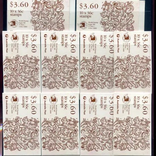 1989 $3.60 Christmas booklets overprinted "World ...