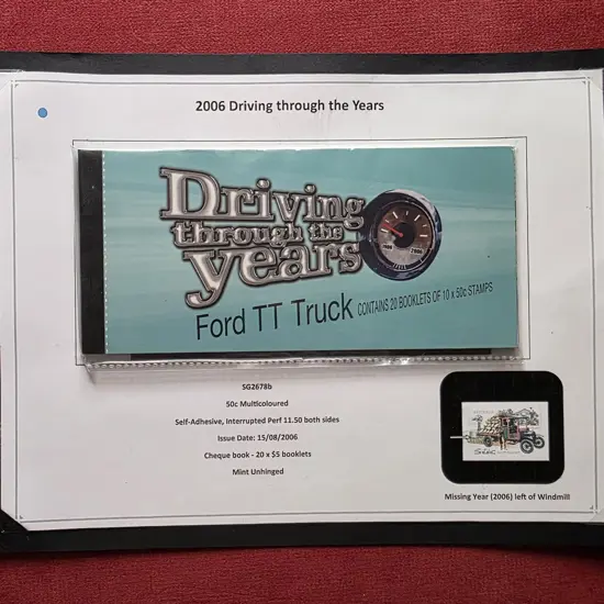 2006 "Driving Through the Years" Chequebook of 20 ...