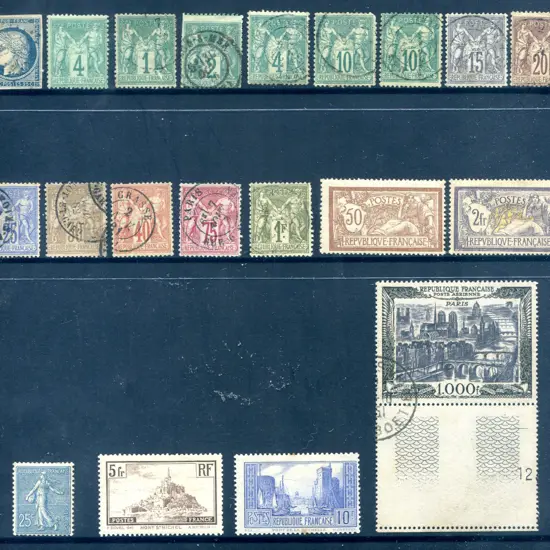 France 1849-1950 group of MLH/used noting 1876 4¢ ...