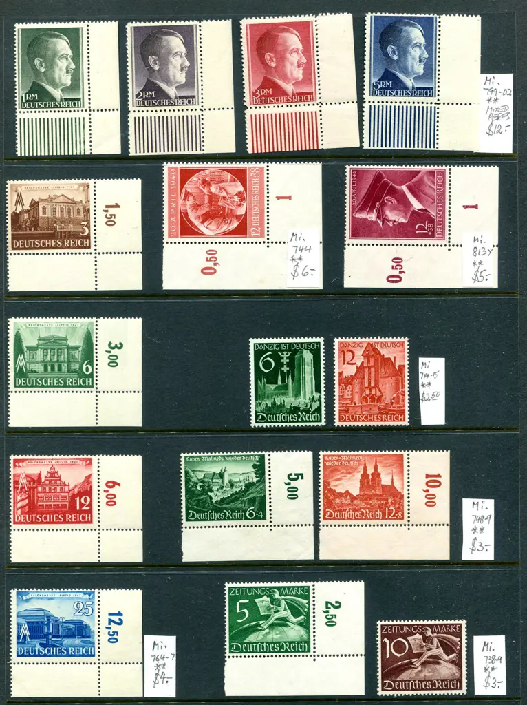 Germany 1902 Germania to 80pf (11) & 1940's range ... Image 1++