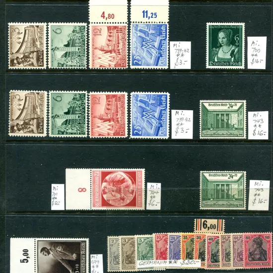 Germany 1902 Germania to 80pf (11) & 1940's range ...