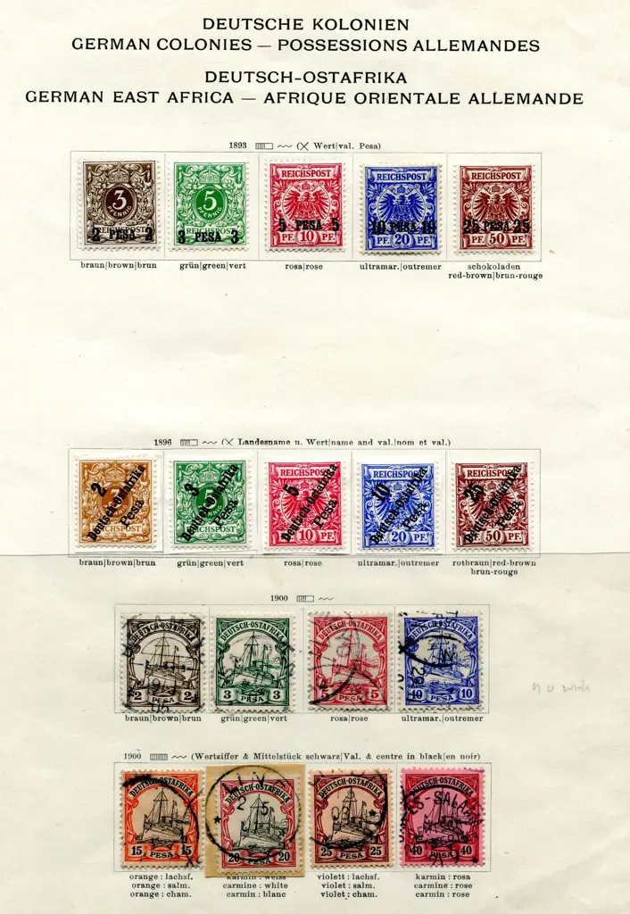 German Colonies-East Africa Range on leaves ... Image 1++
