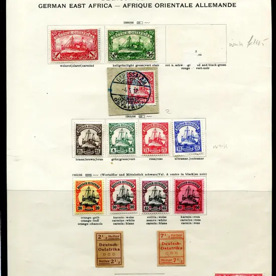 German Colonies-East Africa Range on leaves ...
