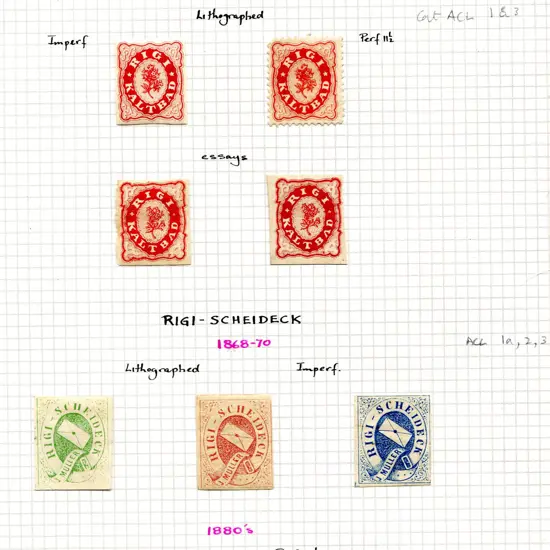 Switzerland 1864-1885 Hotel Posts group mounted on ...