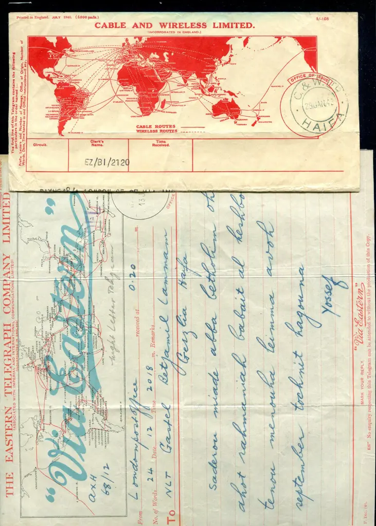 Telegrams Group comprising 1931 Imperial & ... Image 1++