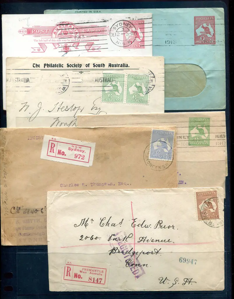 Kangaroos Selection consisting of 1913 ½d kangaroo ... Image 1++