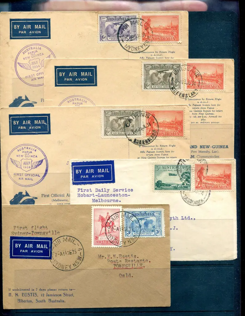 Airmails 1931-1935 range noting 1931 England to ... Image 1++