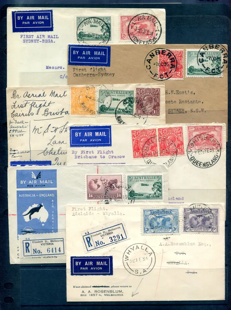 Airmails 1931-1935 range noting 1931 England to ... Image 1++