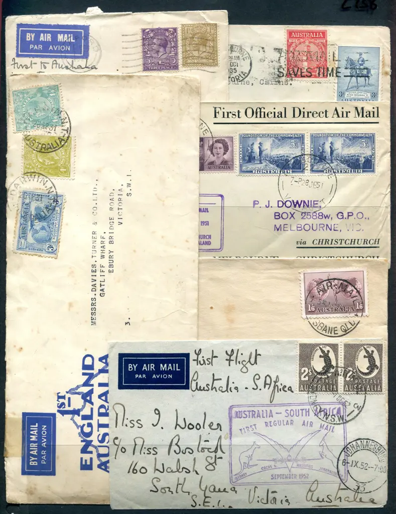 Airmails 1931-1960 selection incl First England to ... Image 1++