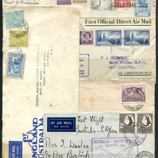 Airmails 1931-1960 selection incl First England to ...