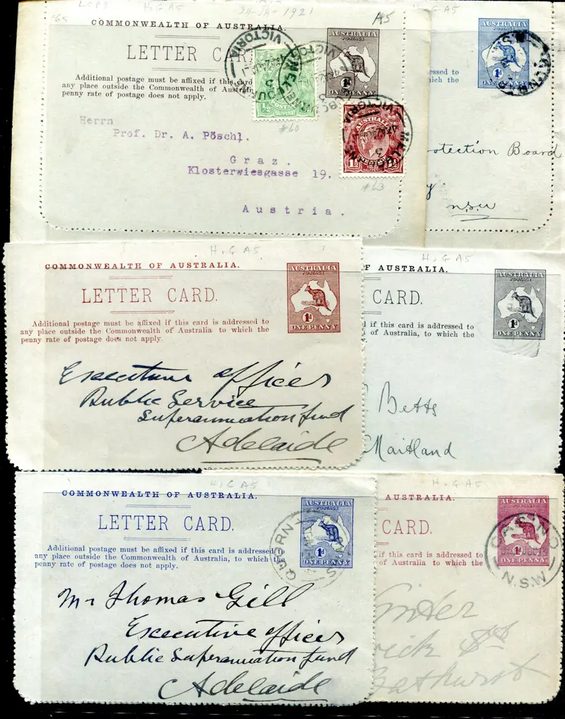 Lettercards 1913/14 kangaroo defin designs x 9 in ... Image 1++