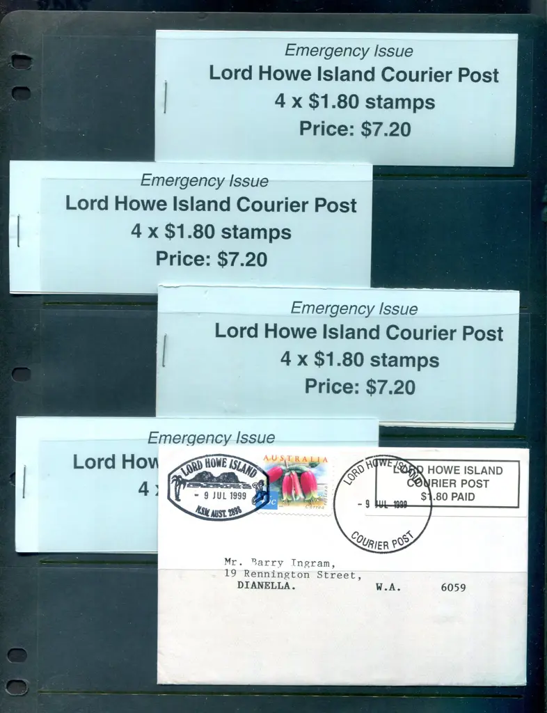 Lord Howe Island 1999 (11th June) $7.20 "Emergency ... Image 1++