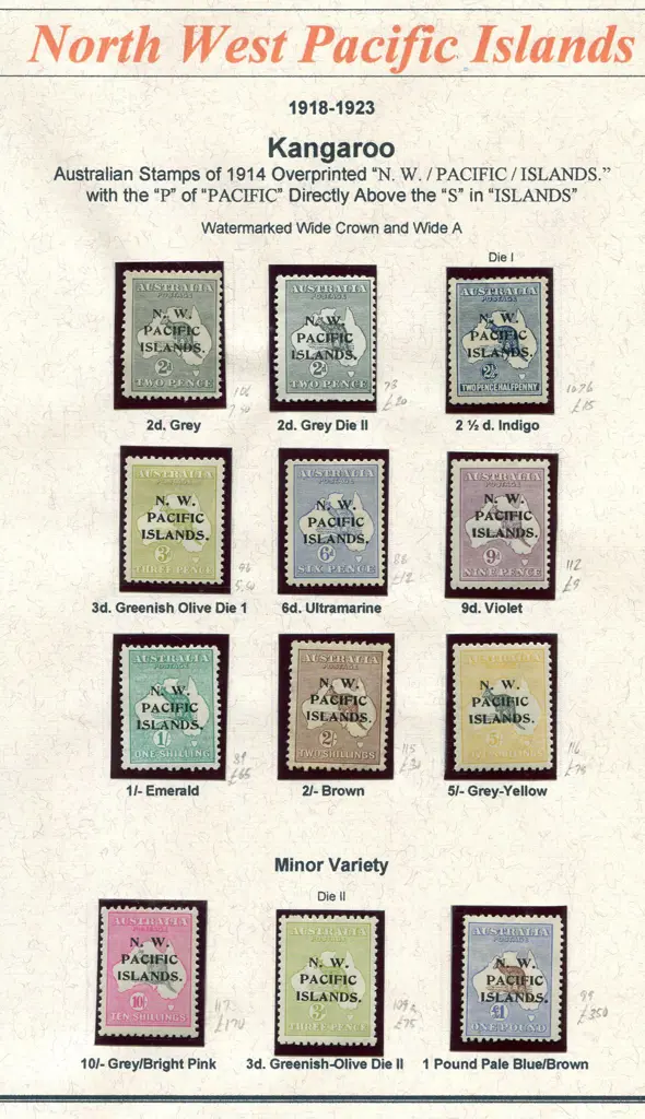 New Guinea (NWPI) 1918-1923 kangaroos & KGV MLH ... Image 1++