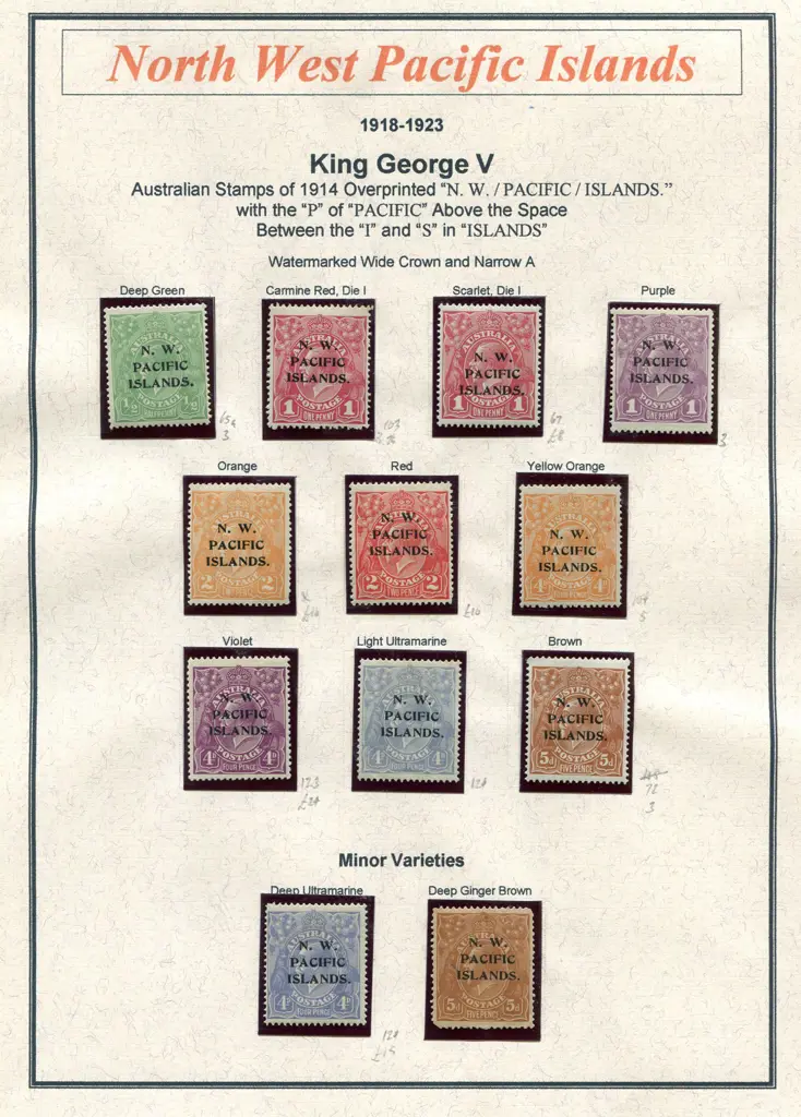 New Guinea (NWPI) 1918-1923 kangaroos & KGV MLH ... Image 1++