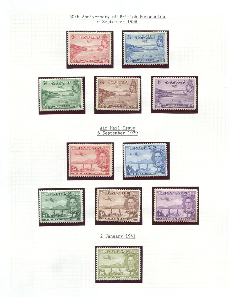 Papua 1906-1941 mostly fine MLH on leaves in ... Image 1++