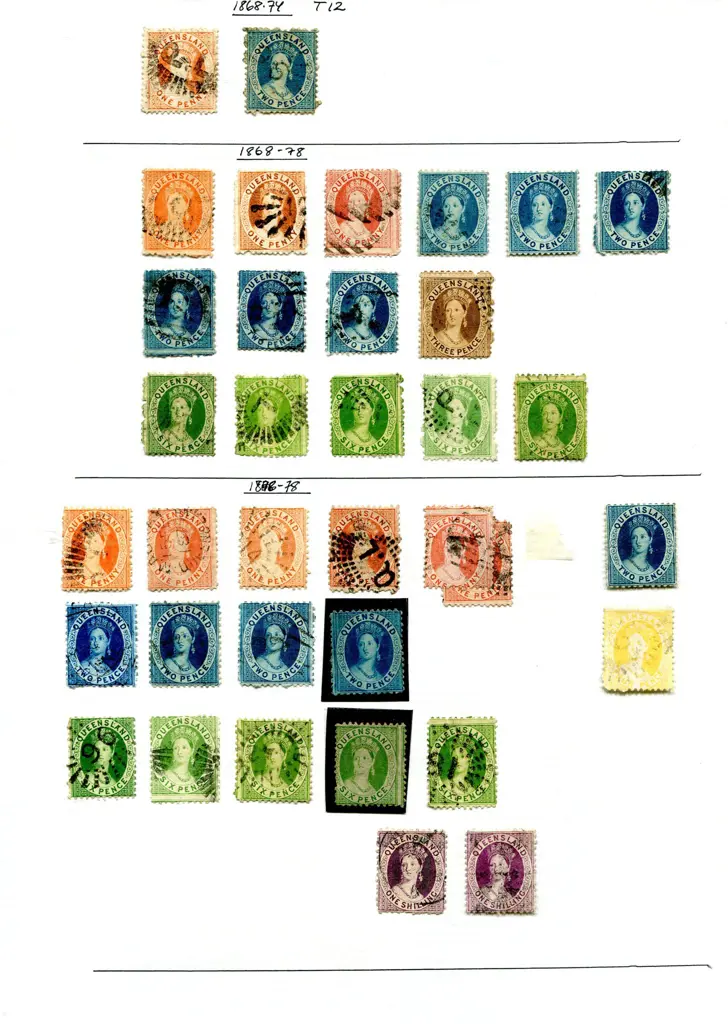 Queensland 1860-1909 mounted on home made leaves ... Image 1++