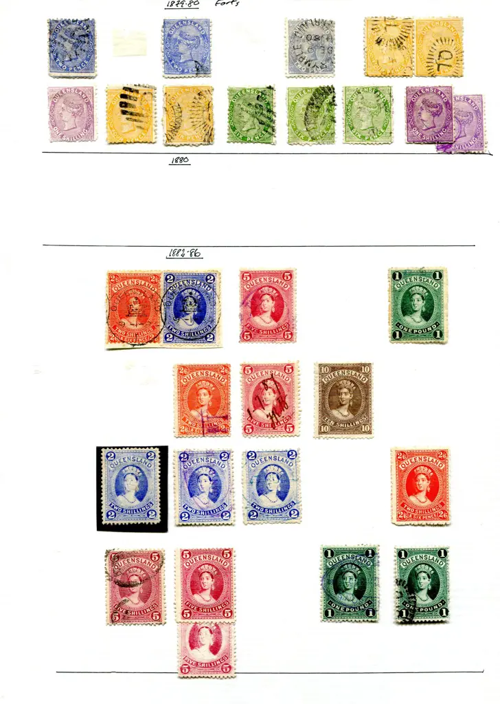 Queensland 1860-1909 mounted on home made leaves ... Image 1++
