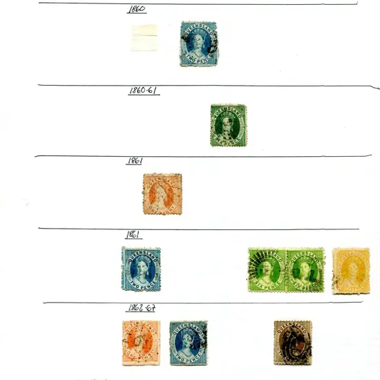 Queensland 1860-1909 mounted on home made leaves ...