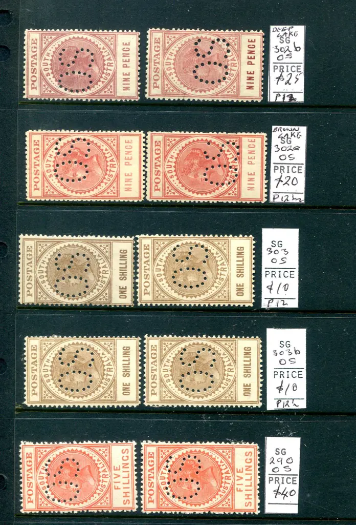 South Australia 1890's-1900's perfined "OS" ... Image 1++