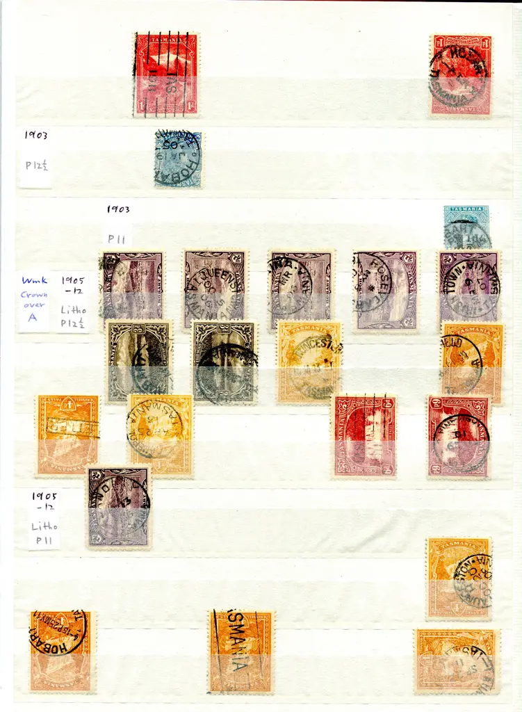 Tasmania 1855-1911 good to fine used from 1855 4d ... Image 1++