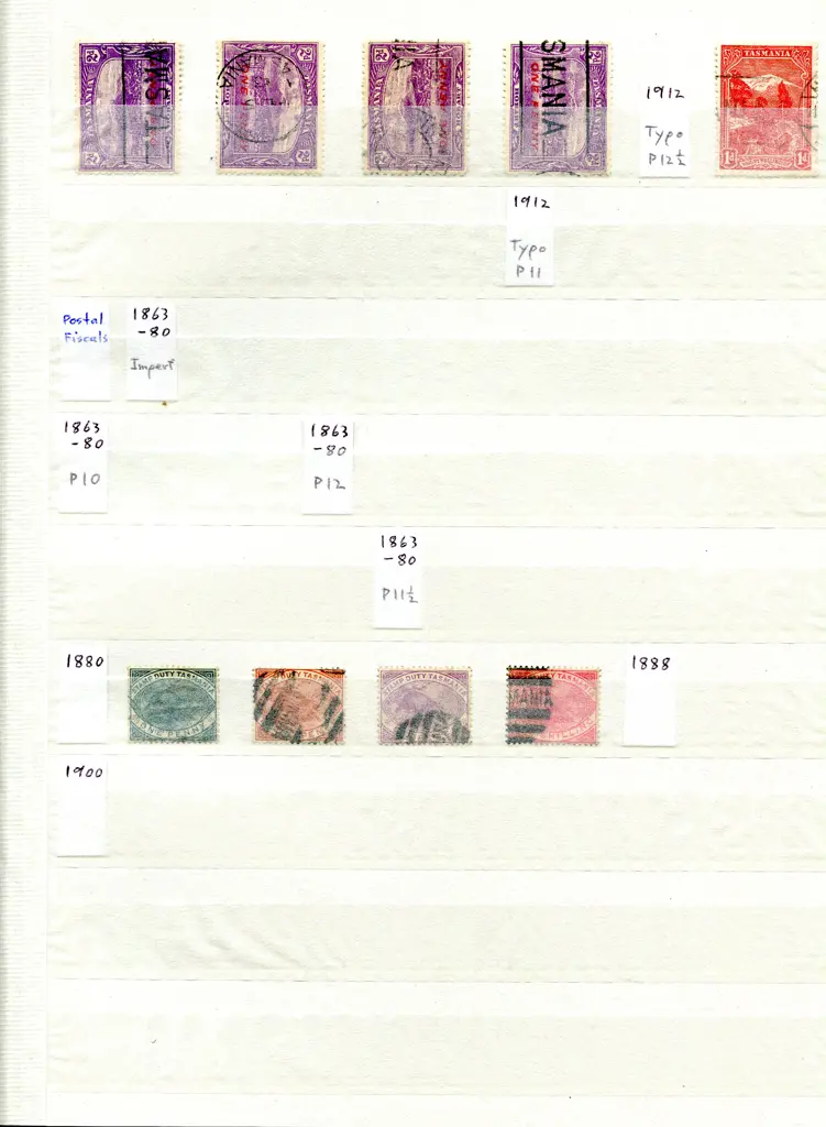 Tasmania 1855-1911 good to fine used from 1855 4d ... Image 1++
