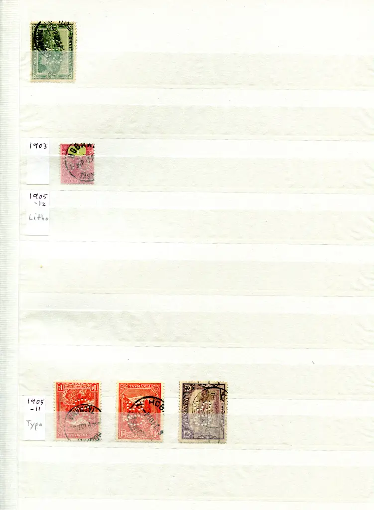 Tasmania 1855-1911 good to fine used from 1855 4d ... Image 1++