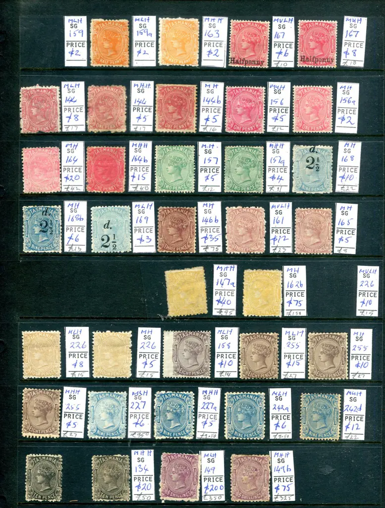 Tasmania 1871-1896 MUH/MLH selection all ... Image 1++