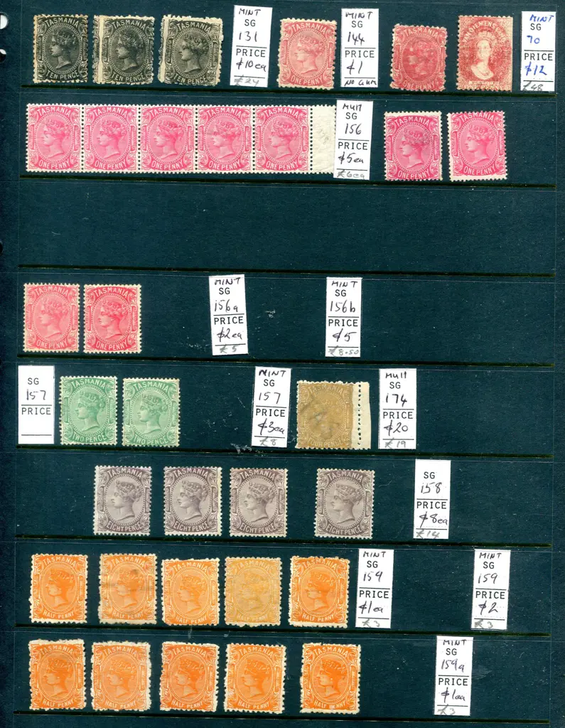 Tasmania 1871-1896 MUH/MLH selection all ... Image 1++
