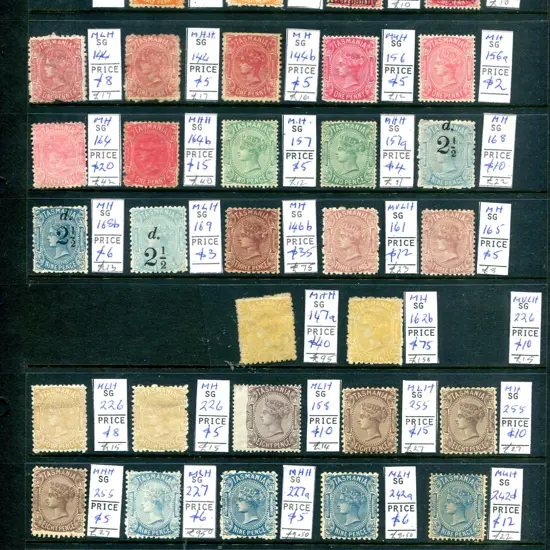 Tasmania 1871-1896 MUH/MLH selection all ...