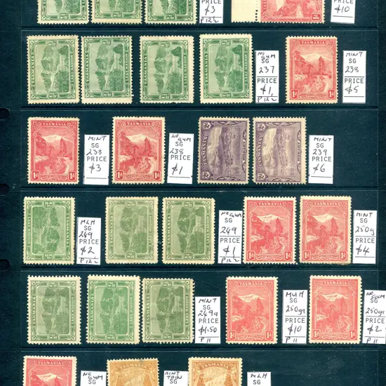 Tasmania 1902/04 Pictorials with MUH/MVLH/MLH/MNG ...