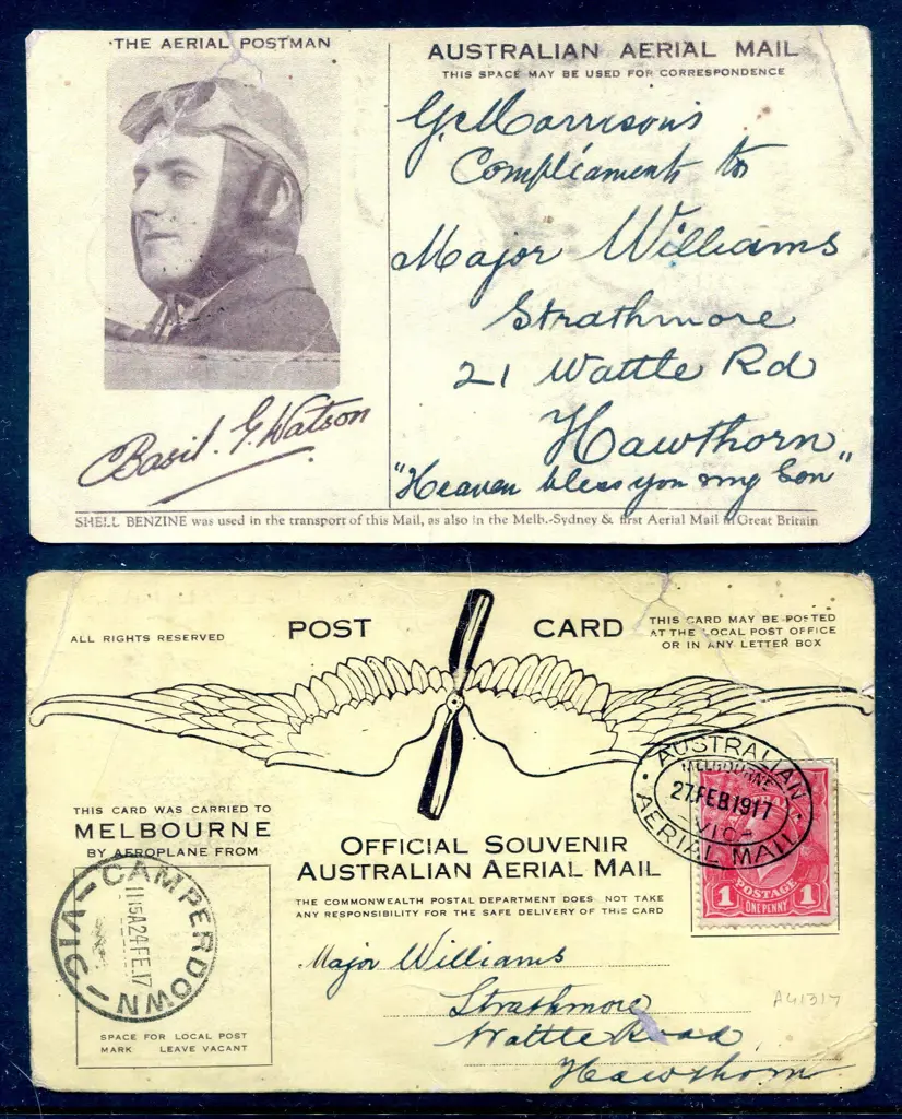 1917 (27th Feb) Basil Watson Postcard with 1d red ... Image 1++