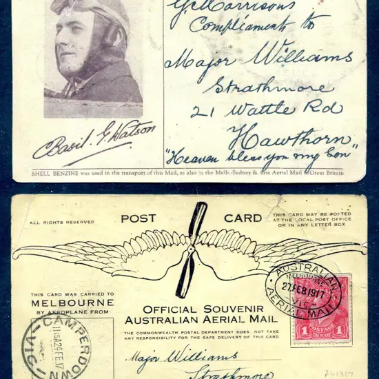 1917 (27th Feb) Basil Watson Postcard with 1d red ...