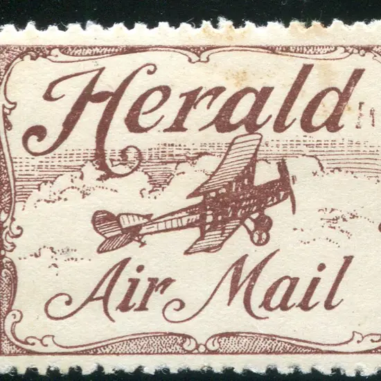 1920 "Herald Air Mail" brown vignette. Fine MUH. ...