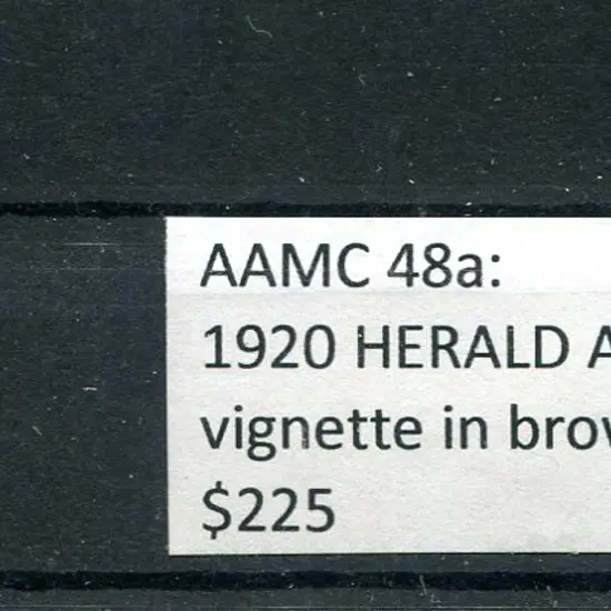 1920 "Herald Air Mail" brown vignette. Fine MUH. ...