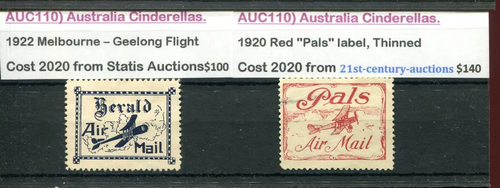 1922 "Herald Air Mail" deep blue vignette MNG ... Image 1++