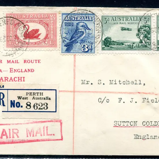 1929 (15th Dec) Australia - Karachi - London with ...