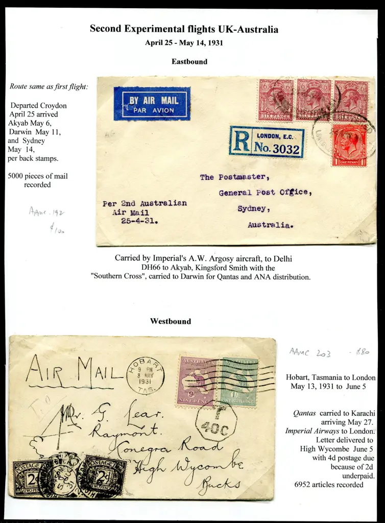 1931 (25th Apr) England to Australia Imperial ... Image 1++