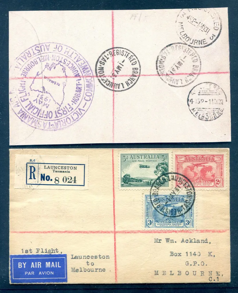 1931 (1st May) First Official Airmail Launceston ... Image 1++