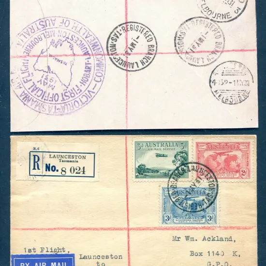 1931 (1st May) First Official Airmail Launceston ...