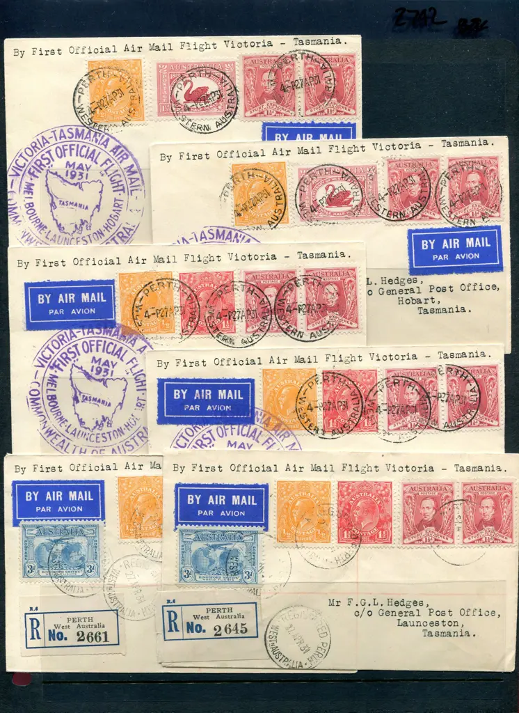 1931 (1st May) First Official Airmail Melbourne to ... Image 1++