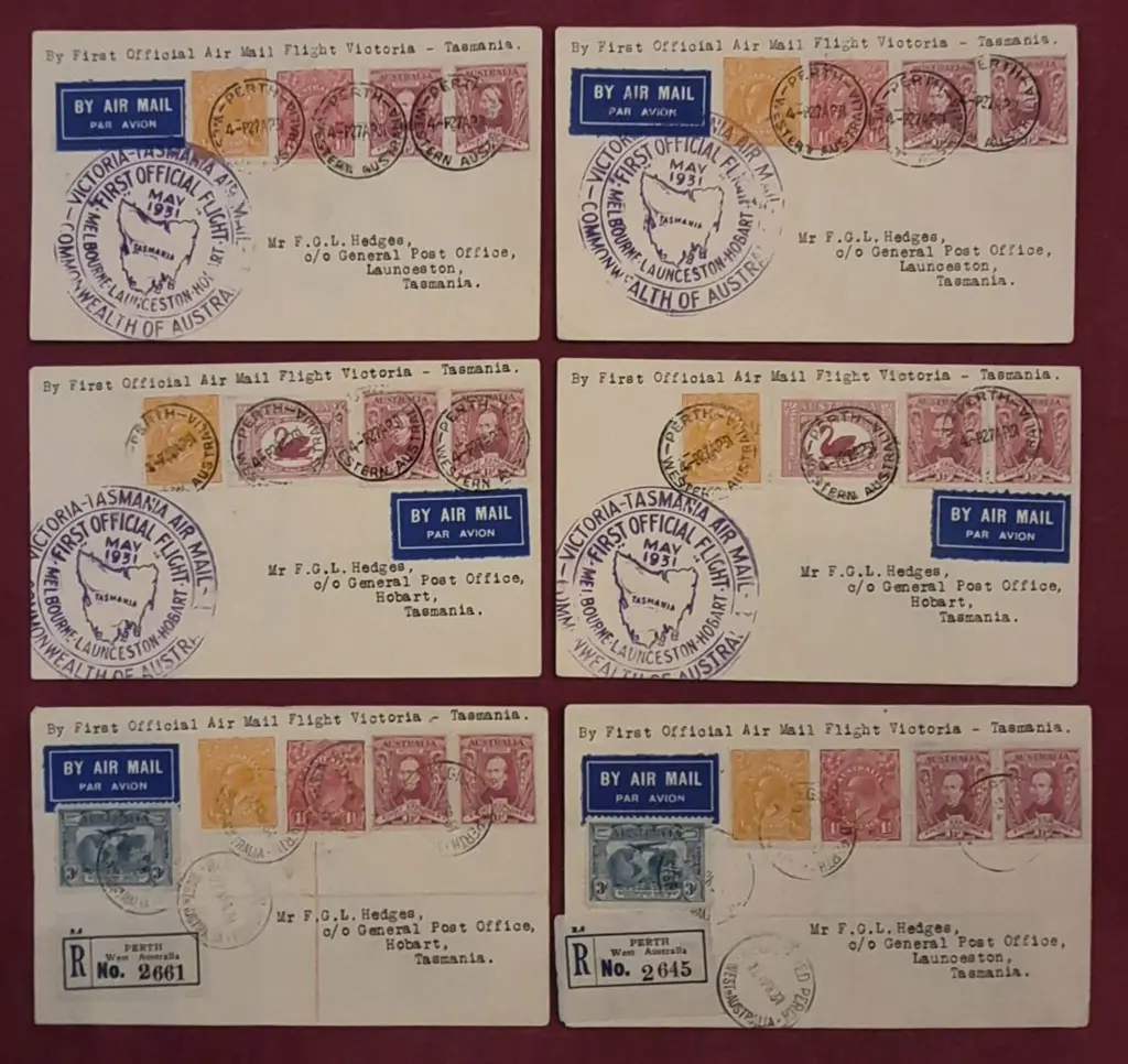 1931 (1st May) First Official Airmail Melbourne to ... Image 1++