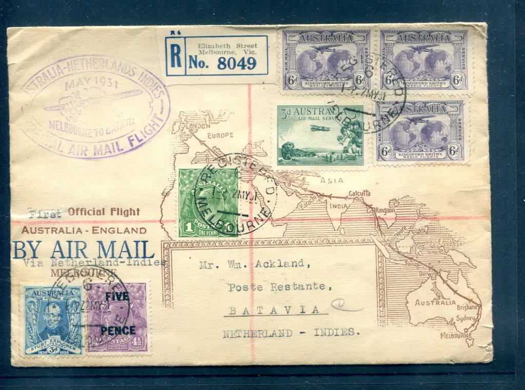 1931 (22nd May) Australia to Batavia on return KLM ... Image 1++