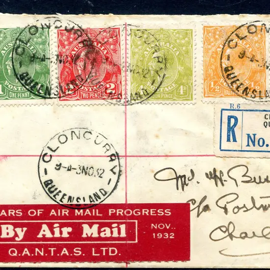 1931 (1st Nov) Cloncurry to Charleville  Qantas ...