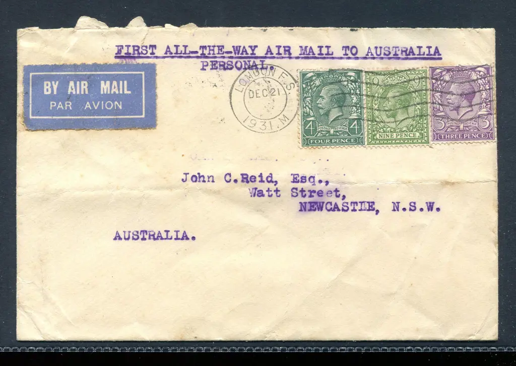 1931 (21st Dec) incoming GB airmail cover to ... Image 1++