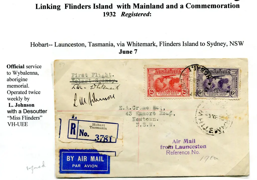 1932 (7th June) Launceston to Whitemark on ... Image 1++