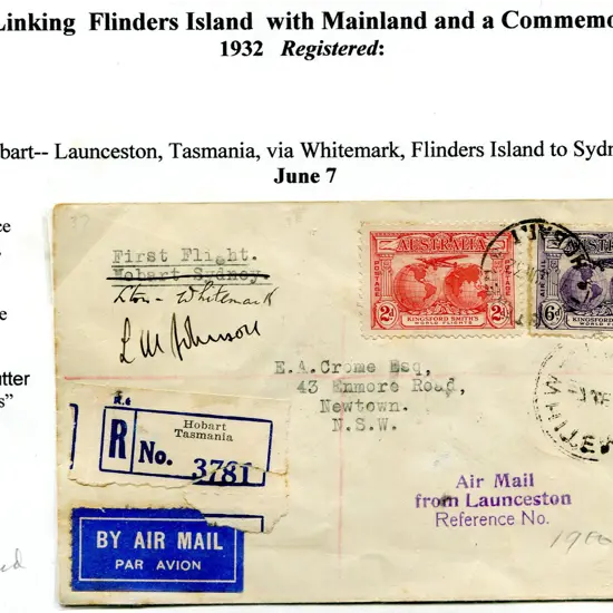 1932 (7th June) Launceston to Whitemark on ...