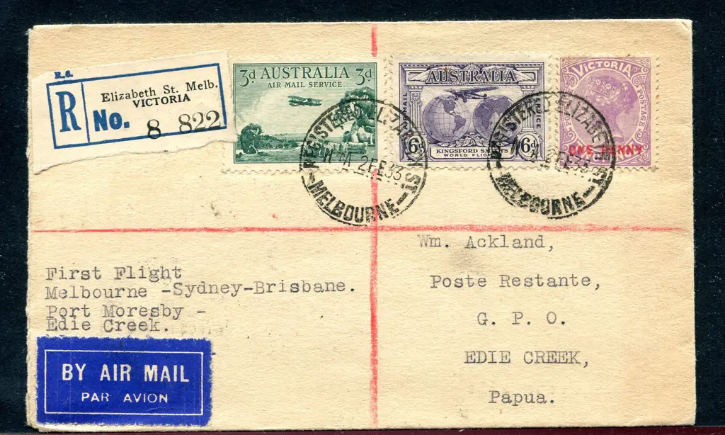 1933 (4-10 Feb) Aust thence Papua to New Guinea ... Image 1++