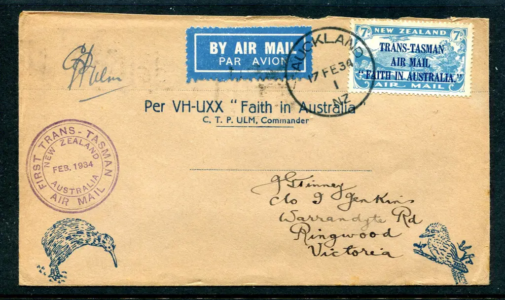 1934 (17th Feb) New Zealand to Australia First ... Image 1++