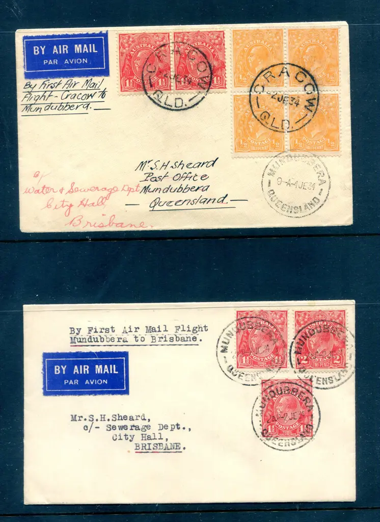 1934 (2nd June) Cracow to Mundubbera FFC with ½d ... Image 1++