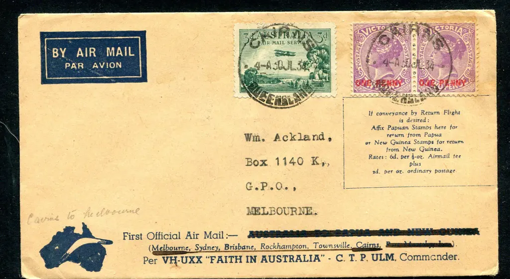 1934 (24th July) Cairns to Melbourne intermediate ... Image 1++